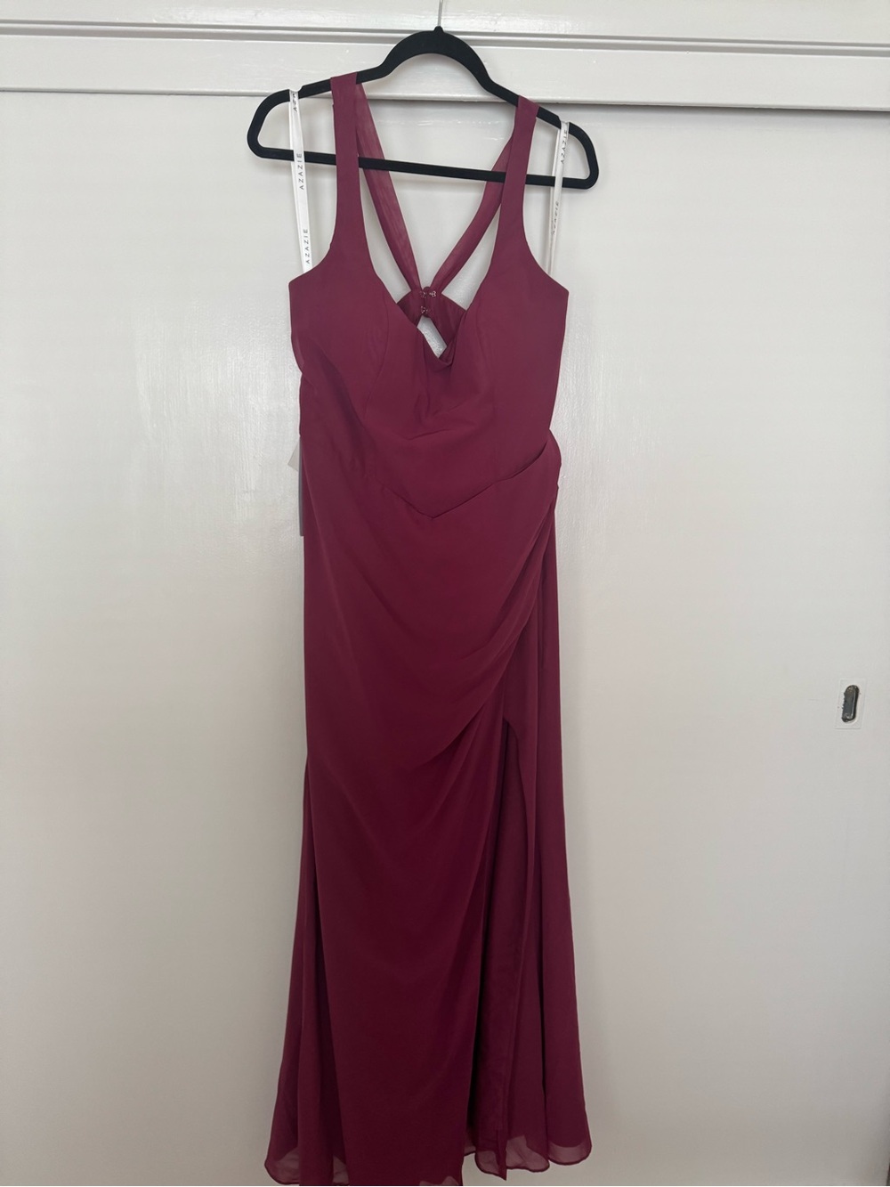 Azazie Mero Mulberry Square-Neck Dress - Picture 10 of 15